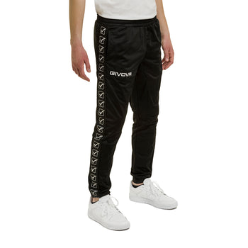 Pantaloni neri in tricot da uomo con fettuccia logata Givova, Abbigliamento Sport, SKU a723000075, Immagine 0